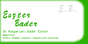 eszter bader business card